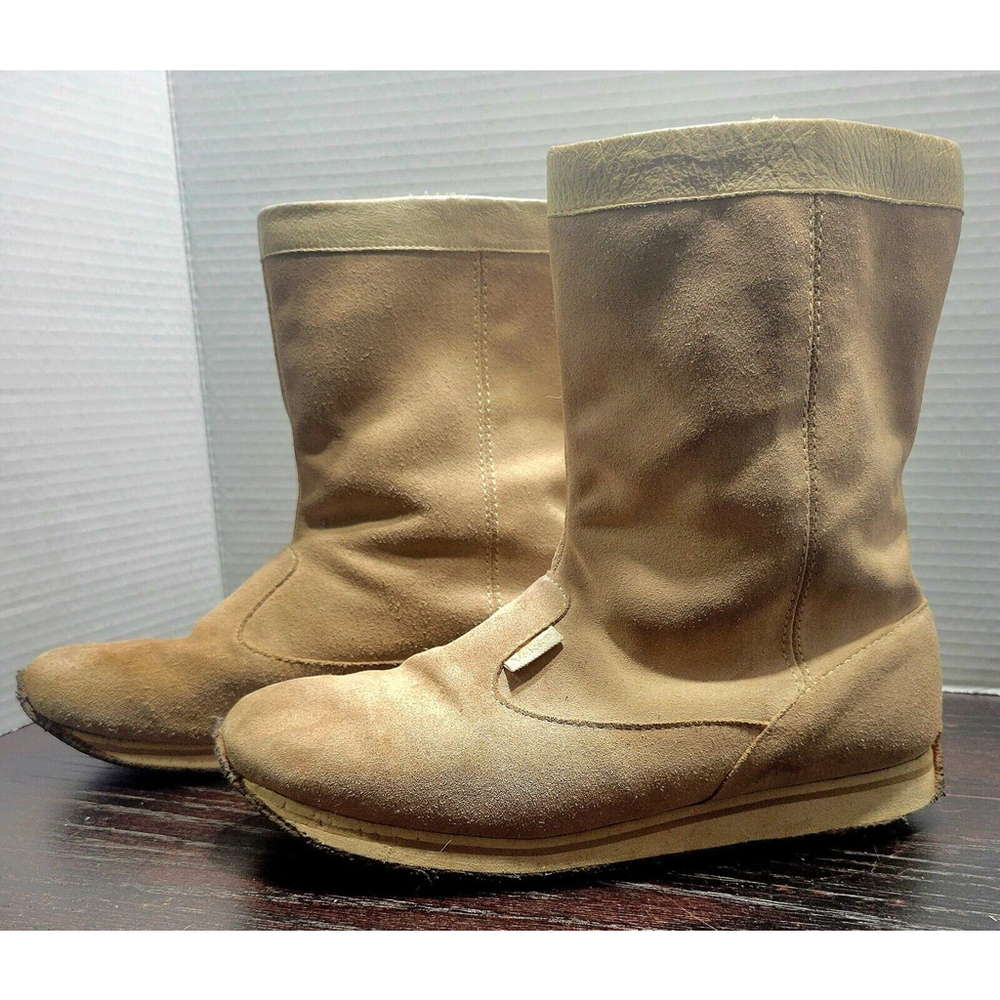 Vans Savanna Suede Tan Sherling Lined Size 9 Slip-On VN-0DI4BYB